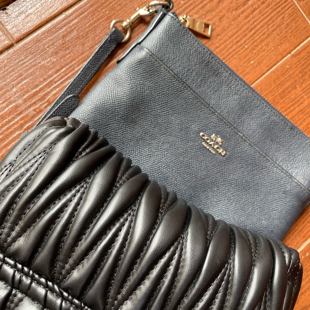 Coach Kitt Messenger Leather Crossbody Bag purse light Black adjustable strap - Picture 16 of 16